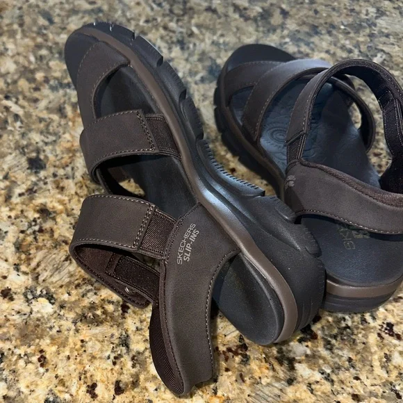 Skechers Dark Brown Strappy Sandals - Picture 5 of 6